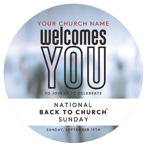 Back to Church Welcomes You Circle InviteCards 