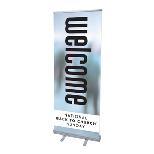 Back to Church Welcomes You 2'7" x 6'7"  Vinyl Banner