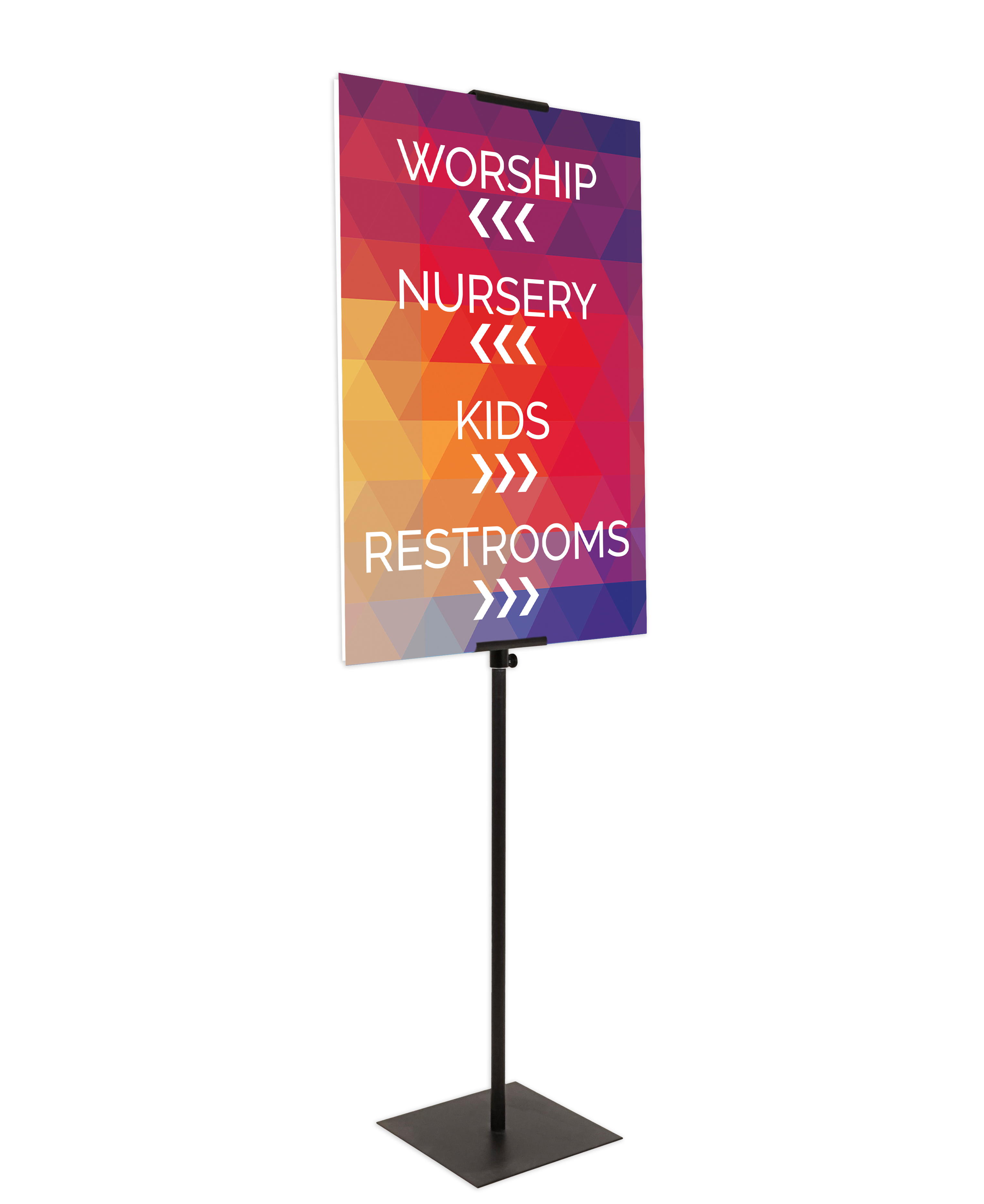 Rigid Signs, Directional, Black White Directional, 23 x 34.5 3