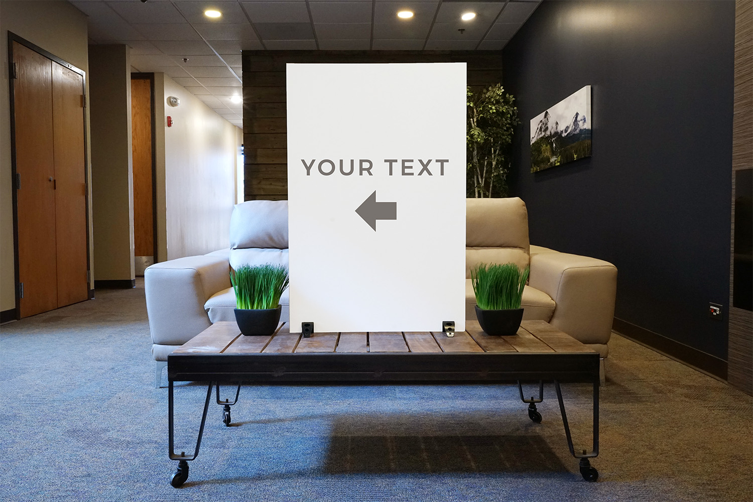 Rigid Signs, Directional, Black White Directional, 23 x 34.5 6