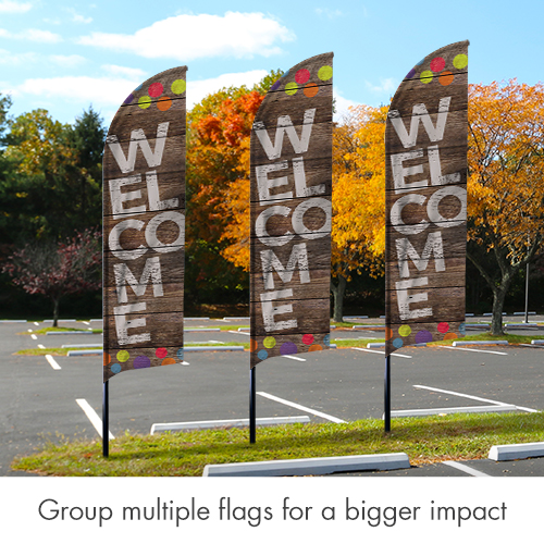 Banners, Directional, Color Rays Welcome Flag Banner, 2' x 8.5' 2