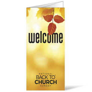 Back to Church Welcomes You Orange Leaves Bulletins