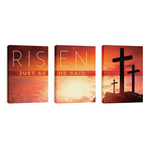 Risen Crosses Triptych 24in x 36in Canvas Prints