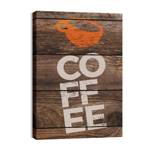 Shiplap Coffee Natural 24in x 36in Canvas Prints