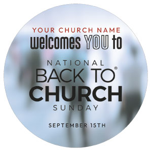 Back to Church Welcomes You Logo Circle InviteCards 