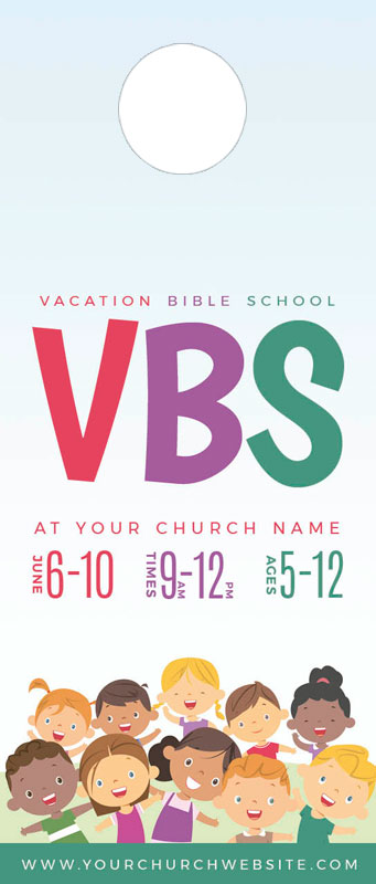 VBS Kids Door Hanger - Church Invitations - Outreach Marketing