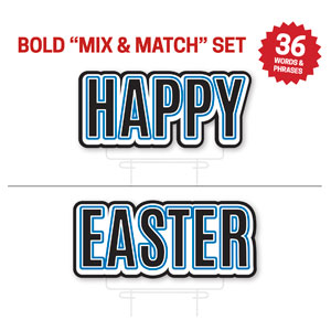 Bold Messages Happy Easter Pair Die Cut Yard Sign
