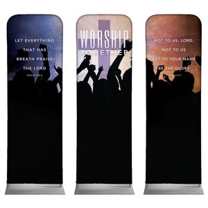 Worship Loud Triptych 2' x 6' Sleeve Banner