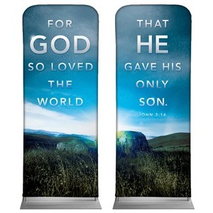 For God So Loved Pair 2'7" x 6'7" Sleeve Banners