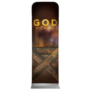 God With Us Manger 2' x 6' Sleeve Banner