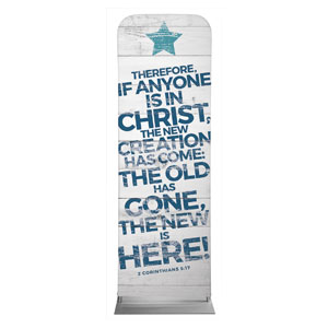 Shiplap 2 Corinthians 5:17 White 2' x 6' Sleeve Banner