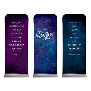 Savior Is Born Sky Triptych 2'7" x 6'7" Sleeve Banners