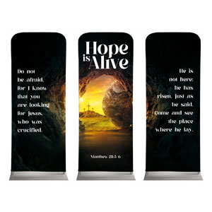 Hope Is Alive Tomb Triptych 2'7" x 6'7" Sleeve Banners