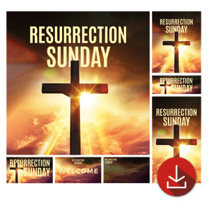 Resurrection Sunday Cross Church Graphic Bundles