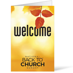Back to Church Welcomes You Orange Leaves Bulletins 8.5 x 11