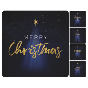 Christmas Star Hope is Born Christmas Set Square Handheld Signs