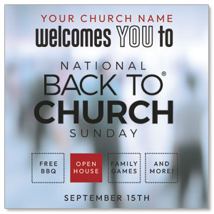 Back to Church Welcomes You Logo 3.75" x 3.75" Square InviteCards