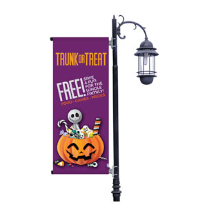 Purple Trunk or Treat Light Pole Banners
