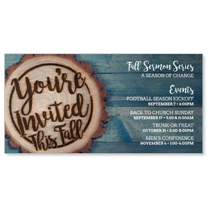 Wood Cut Fall Invited 11" x 5.5" Oversized Postcards