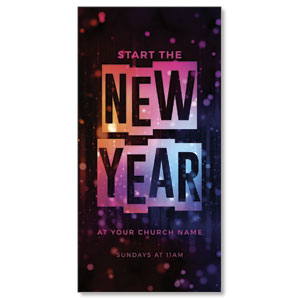 New Year Lights 11" x 5.5" Oversized Postcards
