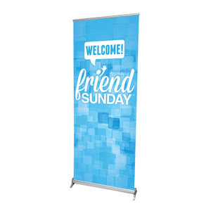 Friend Sunday Welcome 2'7" x 6'7"  Vinyl Banner