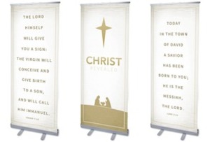 Christ Revealed Triptych 2'7" x 6'7"  Vinyl Banner