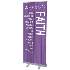 Painted Wood Faith 2'7" x 6'7"  Vinyl Banner