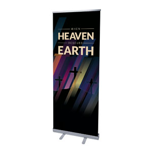 Heaven Rescued Earth 2'7" x 6'7"  Vinyl Banner
