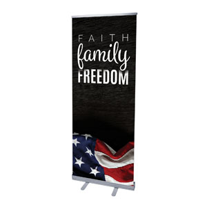 Faith Family Freedom 2'7" x 6'7"  Vinyl Banner