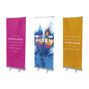 Easter Changed Everything Triptych 2'7" x 6'7"  Vinyl Banner