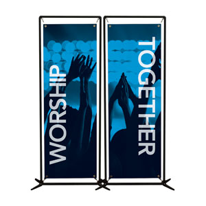 Worship Together Pair  2' x 6' Banner