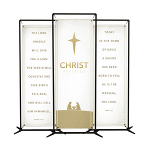 Christ Revealed Triptych 2' x 6' Banner