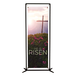 He Is Risen Mountain 2' x 6' Banner