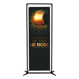 Suffered Died Rose 2' x 6' Banner