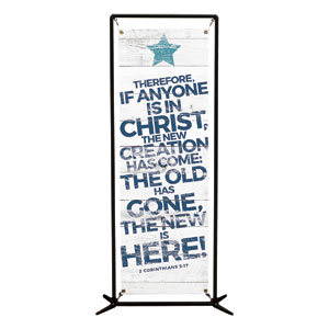 Shiplap 2 Corinthians 5:17 White 2' x 6' Banner