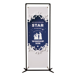 Paper Cut Out Christmas Blue 2' x 6' Banner