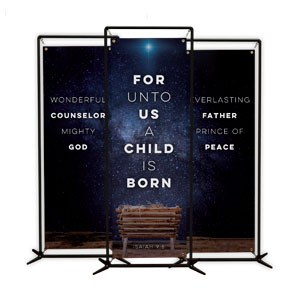 A Child Is Born Triptych 2' x 6' Banner
