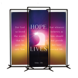 Hope Lives Tomb Triptych 2' x 6' Banner