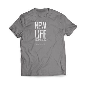 New Life Starts Here - Large Customized T-shirts