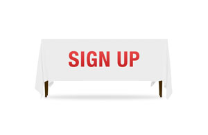 Block Letter Sign Up 6' Table Throws
