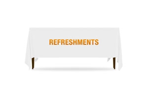 Block Letter Refreshments 6'  Table Throws