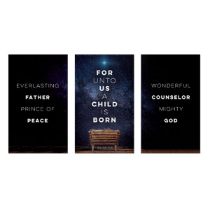 A Child Is Born Triptych 3 x 5 Vinyl Banner