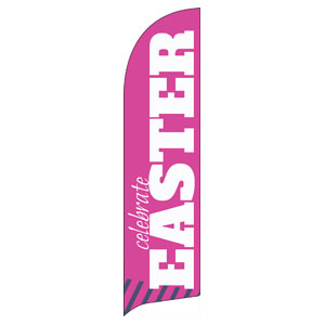 Celebrate Easter Pink Flag Banner