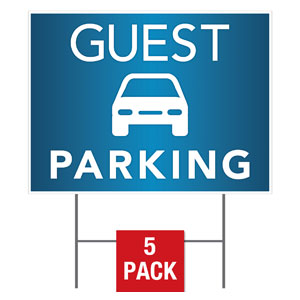 Guest Parking Yard Signs - Stock 1-sided