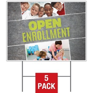 Open Enrollment Yard Signs - Stock 1-sided