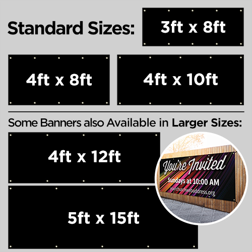 Banners, Build Your Design White - 3x8, 3' x 8' 4
