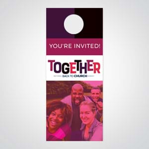 Church Invitation Tools: Door hangers are a great way to invite neighbors to your church