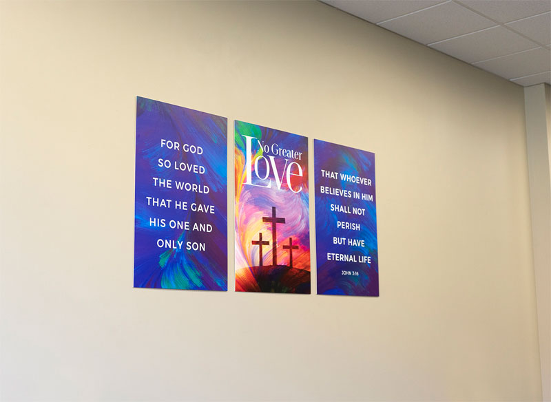 Wall Art, Easter, No Greater Love Triptych, 23 x 34.5 4