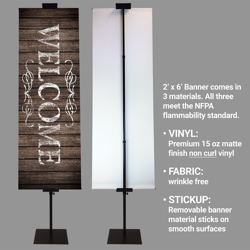 Banners, Directional, Dark Wood Directional, 2' x 6' 3
