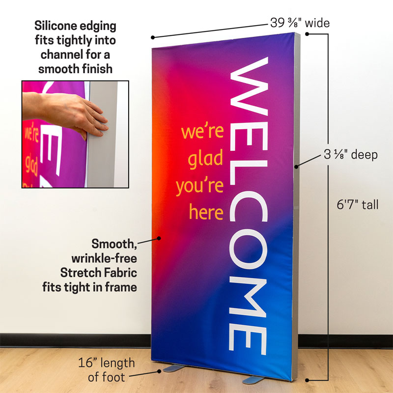 Silicone Edge Banners, Upload Your Design, SEG Stretch Fabric Panel: Upload Your Design, 38 x 78.5 2